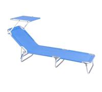 Tumbona playa con parasol, reclinable de 3 posiciones convertible en cama de aluminio LOLAhome