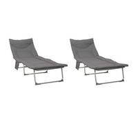 Tumbona Plegable Con Cojín 2 Pcs Gris Antracita Vidaxl