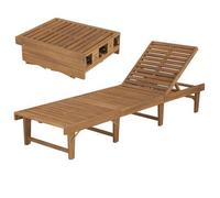 vidaXL Tumbona plegable de jardín Hamaca para sol piscina Madera maciza de acacia