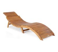 Tumbona plegable madera acacia 190x60x51cm reposacabezas