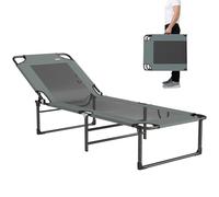 Tumbona Plegable Outsunny con Respaldo reclinable en 4 Posiciones, Tumbona de jardín con Asiento Transpirable de textilene y Asas, para Playa, Piscina y jardín, 175 x 58 x 68 cm, Gris