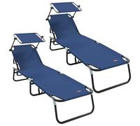 Tumbona plegable oxford Sillón Reclinable de exterior ajustable moderna vidaXL Azul 190 x 57 x 81 cm