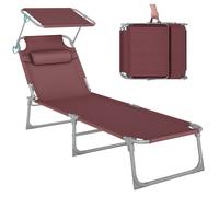 Tumbona Reclinable 193 x 53 x 29 cm Rojo