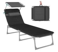 Tumbona Reclinable 53 x 193 x 29,5 cm Negro