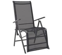Tumbona Reclinable De Aluminio Y Textilene Negro Vidaxl