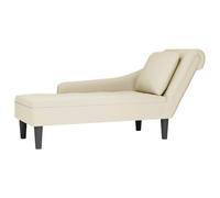 vidaXL Tumbona Chaise Lounge Terciopelo Crema – Almohada y Reposabrazo Derecho, Contemporáneo