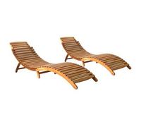 Tumbonas 2 Uds Madera Maciza De Acacia Vidaxl