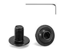 Tunejoy 20 Piezas Tornillos de Cabeza Alomada con Brida M8 x 12 mm Negro Tornillo de Cabeza Hexagonal de Acero Inoxidable A2 V2A Tornillos Máquina con llave Allen Rosca Completa