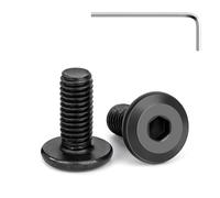 Tunejoy 20 Piezas Tornillos de Cabeza Plana M5 x 12 mm Negro Tornillo de Cabeza Hexagonal de Acero Inoxidable A2 V2A Perno de Muebles con llave Allen Rosca Completa
