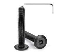 Tunejoy 20 Piezas Tornillos de Cabeza Plana M5 x 30 mm Negro Tornillo de Cabeza Hexagonal de Acero Inoxidable A2 V2A Perno de Muebles con llave Allen Rosca Completa