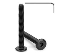 Tunejoy 20 Piezas Tornillos de Cabeza Plana M5 x 40 mm Negro Tornillo de Cabeza Hexagonal de Acero Inoxidable A2 V2A Perno de Muebles con llave Allen Rosca Completa