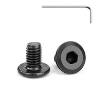 Tunejoy 20 Piezas Tornillos de Cabeza Plana M6 x 10 mm Negro Tornillo de Cabeza Hexagonal de Acero Inoxidable A2 V2A Perno de Muebles con llave Allen Rosca Completa