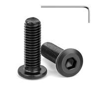 Tunejoy 20 Piezas Tornillos de Cabeza Plana M8 x 25 mm Negro Tornillo de Cabeza Hexagonal de Acero Inoxidable A2 V2A Perno de Muebles con llave Allen Rosca Completa