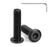 Tunejoy 20 Piezas Tornillos de Cabeza Plana M8 x 30 mm Negro Tornillo de Cabeza Hexagonal de Acero Inoxidable A2 V2A Perno de Muebles con llave Allen Rosca Completa