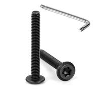 Tunejoy 20 Piezas Tornillos de Cabeza Plana Torx M4 x 30 mm Negro Tornillo de Cabeza Hexagonal de Acero Inoxidable A2 V2A Perno de Muebles con T20 llave Rosca Completa