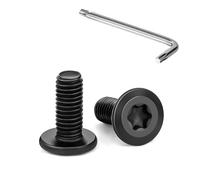 Tunejoy 20 Piezas Tornillos de Cabeza Plana Torx M5 x 12 mm Negro Tornillo de Cabeza Hexagonal de Acero Inoxidable A2 V2A Perno de Muebles con T25 llave Rosca Completa