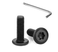 Tunejoy 20 Piezas Tornillos de Cabeza Plana Torx M5 x 16 mm Negro Tornillo de Cabeza Hexagonal de Acero Inoxidable A2 V2A Perno de Muebles con T25 llave Rosca Completa