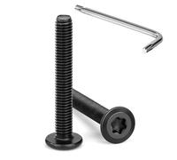 Tunejoy 20 Piezas Tornillos de Cabeza Plana Torx M5 x 35 mm Negro Tornillo de Cabeza Hexagonal de Acero Inoxidable A2 V2A Perno de Muebles con T25 llave Rosca Completa