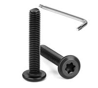 Tunejoy 20 Piezas Tornillos de Cabeza Plana Torx M6 x 35 mm Negro Tornillo de Cabeza Hexagonal de Acero Inoxidable A2 V2A Perno de Muebles con T30 llave Rosca Completa
