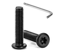 Tunejoy 20 Piezas Tornillos de Cabeza Plana Torx M8 x 35 mm Negro Tornillo de Cabeza Hexagonal de Acero Inoxidable A2 V2A Perno de Muebles con T40 llave Rosca Completa