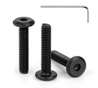 Tunejoy 30 Piezas Tornillos de Cabeza Plana M4 x 20 mm Negro Tornillo de Cabeza Hexagonal de Acero Inoxidable A2 V2A Perno de Muebles con llave Allen Rosca Completa