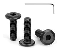 Tunejoy 30 Piezas Tornillos de Cabeza Plana M5 x 16 mm Negro Tornillo de Cabeza Hexagonal de Acero Inoxidable A2 V2A Perno de Muebles con llave Allen Rosca Completa