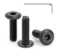 Tunejoy 30 Piezas Tornillos de Cabeza Plana M6 x 20 mm Negro Tornillo de Cabeza Hexagonal de Acero Inoxidable A2 V2A Perno de Muebles con llave Allen Rosca Completa