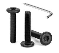 Tunejoy 30 Piezas Tornillos de Cabeza Plana Torx M5 x 25 mm Negro Tornillo de Cabeza Hexagonal de Acero Inoxidable A2 V2A Perno de Muebles con T25 llave Rosca Completa