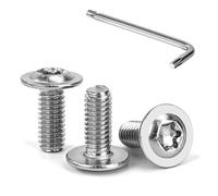 Tunejoy M4 x 10 mm Tornillos de Cabeza Alomada Torx con Brida Tornillo de Cabeza Hexagonal de Acero Inoxidable A2 V2A Tornillos Máquina con T20 Allen Rosca Completa 30 Piezas