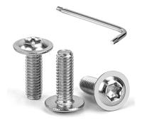 Tunejoy M4 x 12 mm Tornillos de Cabeza Alomada Torx con Brida Tornillo de Cabeza Hexagonal de Acero Inoxidable A2 V2A Tornillos Máquina con T20 Allen Rosca Completa 30 Piezas
