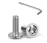 Tunejoy M4 x 12 mm Tornillos de Cabeza Alomada Torx con Brida Tornillo de Cabeza Hexagonal de Acero Inoxidable A2 V2A Tornillos Máquina con T20 Allen Rosca Completa 20 Piezas