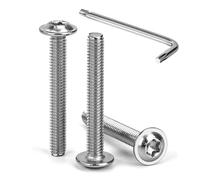 Tunejoy M4 x 30 mm Tornillos de Cabeza Alomada Torx con Brida Tornillo de Cabeza Hexagonal de Acero Inoxidable A2 V2A Tornillos Máquina con T20 Allen Rosca Completa 30 Piezas