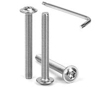 Tunejoy M4 x 35 mm Tornillos de Cabeza Alomada Torx con Brida Tornillo de Cabeza Hexagonal de Acero Inoxidable A2 V2A Tornillos Máquina con T20 Allen Rosca Completa 30 Piezas