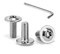 Tunejoy M5 x 12 mm Tornillos de Cabeza Alomada Torx con Brida Tornillo de Cabeza Hexagonal de Acero Inoxidable A2 V2A Tornillos Máquina con T25 Allen Rosca Completa 30 Piezas