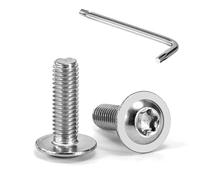 Tunejoy M5 x 16 mm Tornillos de Cabeza Alomada Torx con Brida Tornillo de Cabeza Hexagonal de Acero Inoxidable A2 V2A Tornillos Máquina con T25 Allen Rosca Completa 20 Piezas