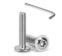 Tunejoy M5 x 25 mm Tornillos de Cabeza Alomada Torx con Brida Tornillo de Cabeza Hexagonal de Acero Inoxidable A2 V2A Tornillos Máquina con T25 Allen Rosca Completa 20 Piezas