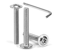 Tunejoy M5 x 35 mm Tornillos de Cabeza Alomada Torx con Brida Tornillo de Cabeza Hexagonal de Acero Inoxidable A2 V2A Tornillos Máquina con T25 Allen Rosca Completa 30 Piezas