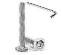 Tunejoy M5 x 40 mm Tornillos de Cabeza Alomada Torx con Brida Tornillo de Cabeza Hexagonal de Acero Inoxidable A2 V2A Tornillos Máquina con T25 Allen Rosca Completa 20 Piezas