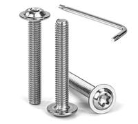 Tunejoy M6 x 40 mm Tornillos de Cabeza Alomada Torx con Brida Tornillo de Cabeza Hexagonal de Acero Inoxidable A2 V2A Tornillos Máquina con T30 Allen Rosca Completa 30 Piezas