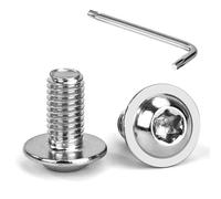 Tunejoy M8 x 16 mm Tornillos de Cabeza Alomada Torx con Brida Tornillo de Cabeza Hexagonal de Acero Inoxidable A2 V2A Tornillos Máquina con T40 Allen Rosca Completa 20 Piezas