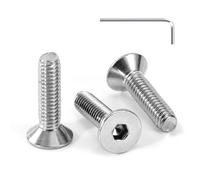 Tunejoy Tornillo Avellanado M4 x 16 mm Tornillos de Cabeza Avellanada Hexagonal de Acero Inoxidable A2 V2A Norma DIN 7991 con llave Allen Rosca Completa 30 Piezas