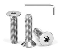 Tunejoy Tornillo Avellanado M5 x 20 mm Tornillos de Cabeza Avellanada Hexagonal de Acero Inoxidable A2 V2A Norma DIN 7991 con llave Allen Rosca Completa 30 Piezas