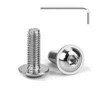 Tunejoy Tornillos de Cabeza Alomada con Brida M4 x 12 mm Tornillo de Cabeza Hexagonal de Acero Inoxidable A2 V2A Tornillos Máquina con llave Allen Rosca Completa 20 Piezas