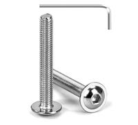 Tunejoy Tornillos de Cabeza Alomada con Brida M5 x 35 mm Tornillo de Cabeza Hexagonal de Acero Inoxidable A2 V2A Tornillos Máquina con llave Allen Rosca Completa 20 Piezas