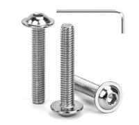 Tunejoy Tornillos de Cabeza Alomada con Brida M6 x 35 mm Tornillo de Cabeza Hexagonal de Acero Inoxidable A2 V2A Tornillos Máquina con llave Allen Rosca Completa 30 Piezas