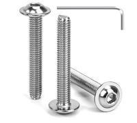 Tunejoy Tornillos de Cabeza Alomada con Brida M6 x 40 mm Tornillo de Cabeza Hexagonal de Acero Inoxidable A2 V2A Tornillos Máquina con llave Allen Rosca Completa 30 Piezas