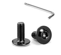 Tunejoy Tornillos de Cabeza Alomada Torx con Brida M5 x 12 mm Negro Tornillo de Cabeza Hexagonal de Acero Inoxidable A2 V2A Tornillos Máquina con Allen Rosca Completa 20 Piezas