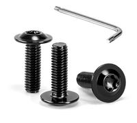 Tunejoy Tornillos de Cabeza Alomada Torx con Brida M5 x 16 mm Negro Tornillo de Cabeza Hexagonal de Acero Inoxidable A2 V2A Tornillos Máquina con Allen Rosca Completa 30 Piezas