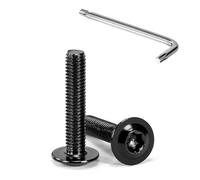Tunejoy Tornillos de Cabeza Alomada Torx con Brida M5 x 25 mm Negro Tornillo de Cabeza Hexagonal de Acero Inoxidable A2 V2A Tornillos Máquina con Allen Rosca Completa 20 Piezas