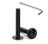 Tunejoy Tornillos de Cabeza Alomada Torx con Brida M5 x 30 mm Negro Tornillo de Cabeza Hexagonal de Acero Inoxidable A2 V2A Tornillos Máquina con Allen Rosca Completa 20 Piezas